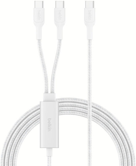 Belkin Boostcharge Pro USB 2.0 Cable USB-C male - USB-C 140W Λευκό 1.5m CAC004hq1.5MWH