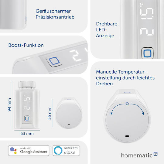 HomeMatic 155105A0 Ηλεκτρονική Θερμοστατική Κεφαλή με Wi-Fi για Σώμα Καλοριφέρ 1τμχ - Image 5