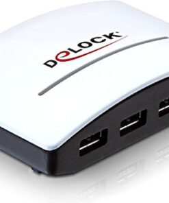 DeLock USB 3.0 Hub 4 Θυρών με σύνδεση USB-A και Εξωτερική Παροχή Ρεύματος Λευκό (61762)