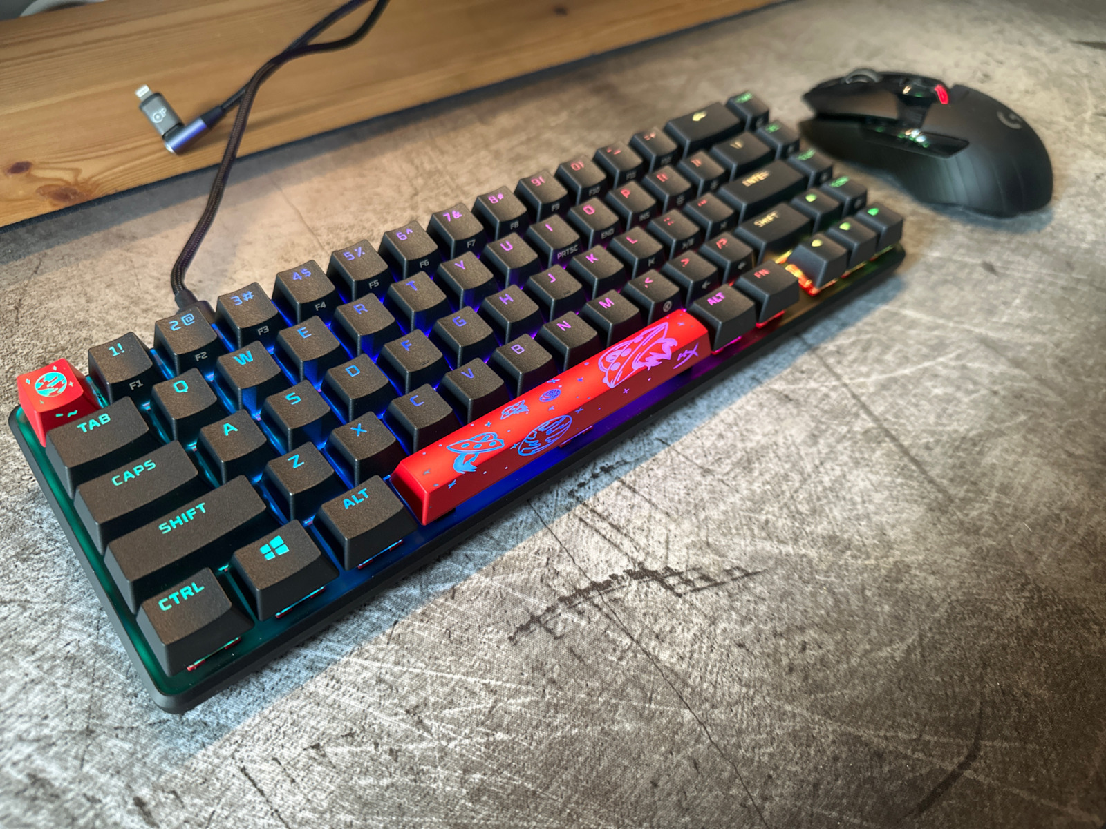 HyperX Alloy Origins 65 Gaming Μηχανικό Πληκτρολόγιο 65% με HyperX Aqua διακόπτες και RGB φωτισμό (Αγγλικό US) - Image 7