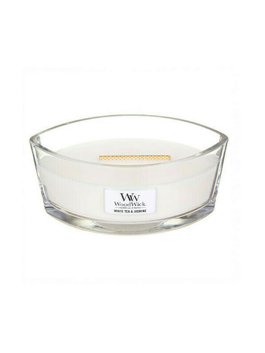 WoodWick Αρωματικό Κερί σε Βάζο με Άρωμα White Tea & Jasmine Λευκό 453gr - Image 2