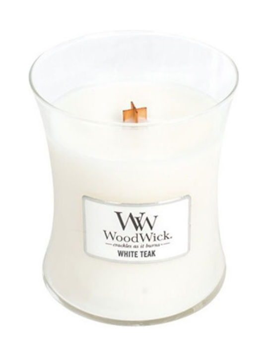 WoodWick Αρωματικό Κερί σε Βάζο με Άρωμα White Teak Λευκό 609.5gr - Image 2