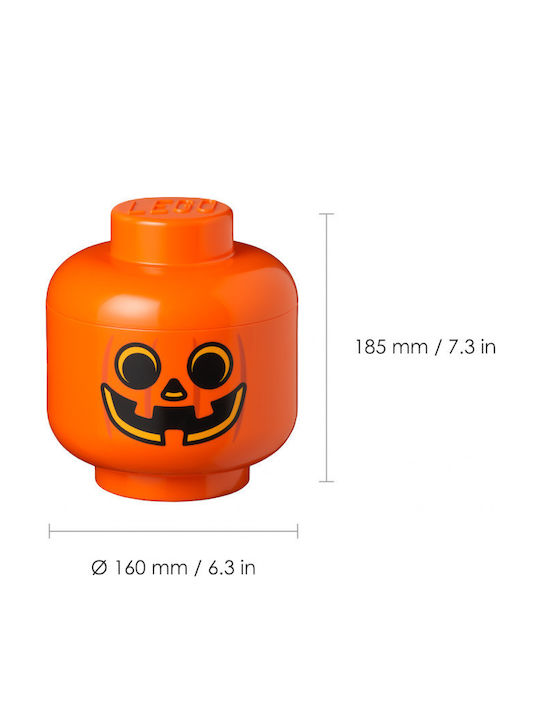 Room Copenhagen Παιδικό Κουτί Αποθήκευσης από Πλαστικό Lego Pumpkin Πορτοκαλί 16x16x19cm 40311729 - Image 3