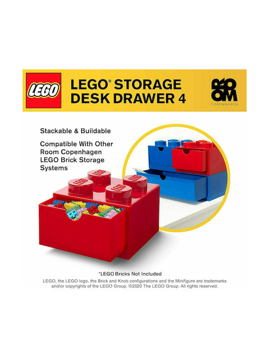 LEGO Παιδικό Κουτί Αποθήκευσης από Πλαστικό 4 Knobs Κόκκινο 40201730 - Image 3