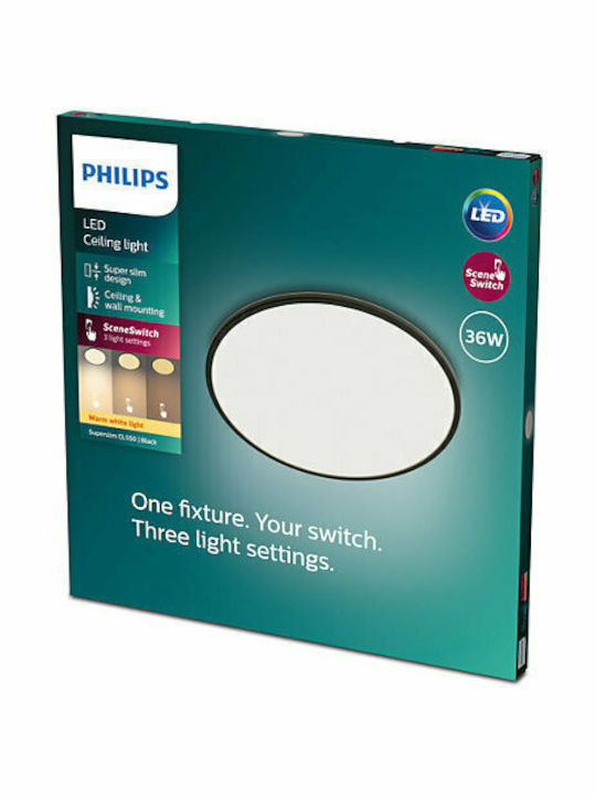 Philips Στρογγυλό Εξωτερικό LED Panel 36W με Θερμό Λευκό Φως 55εκ. 327160 - Image 6