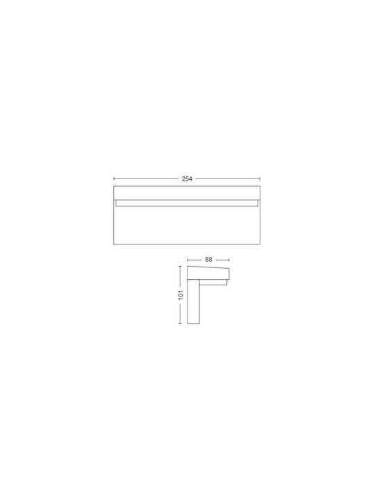 Philips Nyro Επιτοίχια Εξωτερική Πλαφονιέρα LED IP44 5W με Ψυχρό Λευκό Φως 32.7x13.5x10.5εκ. 915005841701 - Image 3