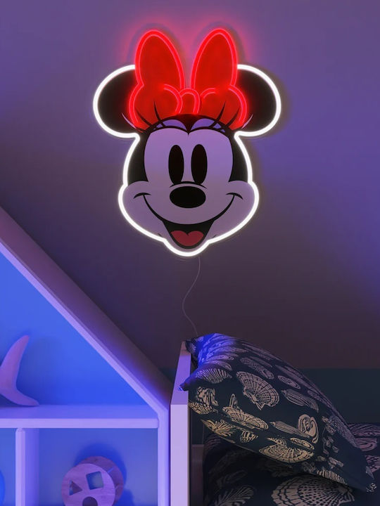 Παιδικό Φωτιστικό Τοίχου Led LED Neon Disney Minnie Printed Face 21.7X26cm - Image 4