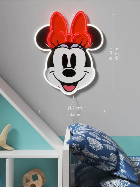 Παιδικό Φωτιστικό Τοίχου Led LED Neon Disney Minnie Printed Face 21.7X26cm - Image 5