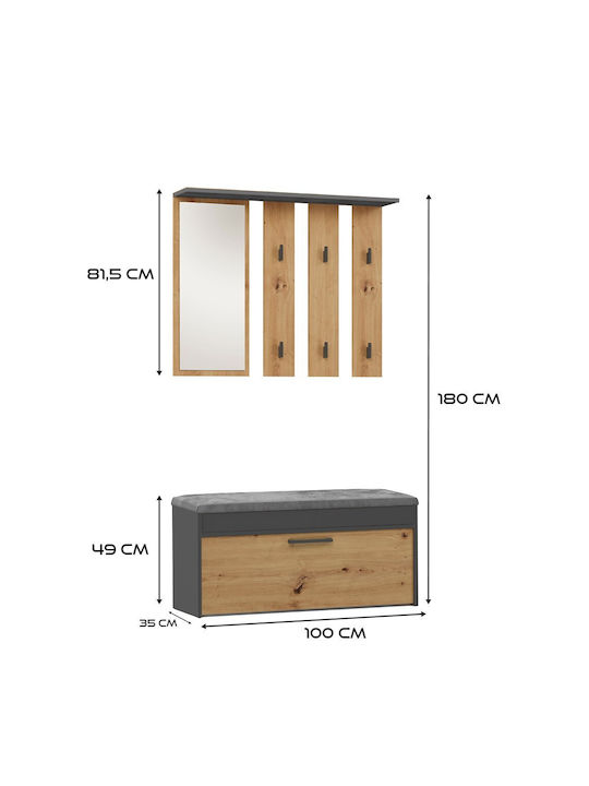 Parma Wardrobe Parma Anthracite Artisan - Image 3