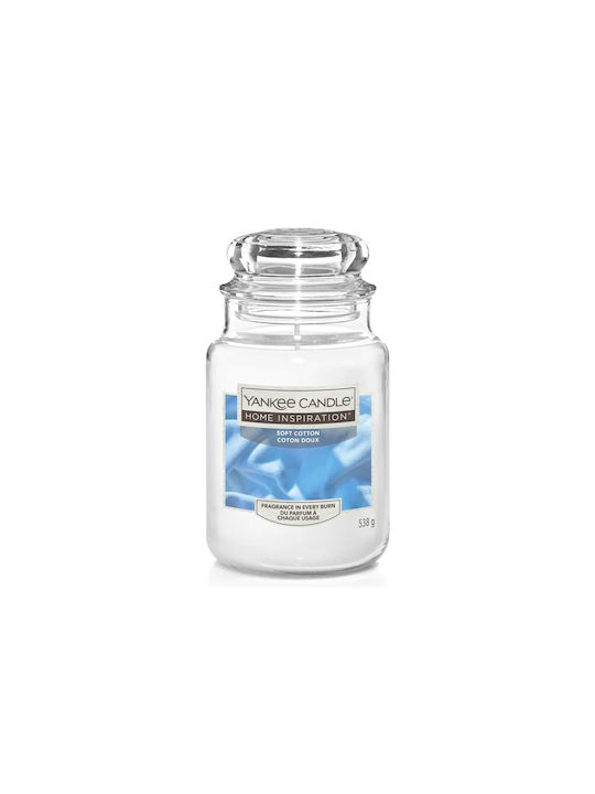 Yankee Candle Αρωματικό Κερί σε Βάζο με Άρωμα Soft Cotton Λευκό 538gr 1570496