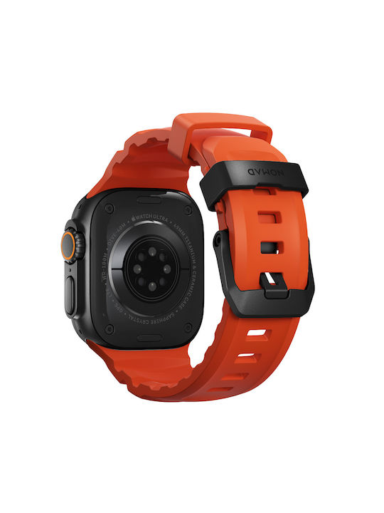 Nomad Rocky Point Sport Band Fkm Rubber Strap Αδιαβροχο Apple Watch Series 4 5 6 Se 8 9 & Ultra 1/2 Apple Series 10 46mm 42 44 45 46 49mm Magma Πορτοκαλι Μαυρο Nm014865858 - Image 2