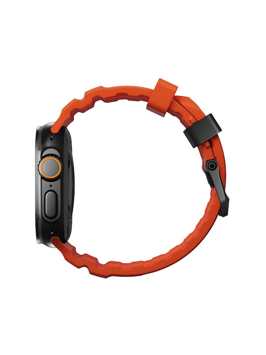 Nomad Rocky Point Sport Band Fkm Rubber Strap Αδιαβροχο Apple Watch Series 4 5 6 Se 8 9 & Ultra 1/2 Apple Series 10 46mm 42 44 45 46 49mm Magma Πορτοκαλι Μαυρο Nm014865858 - Image 3