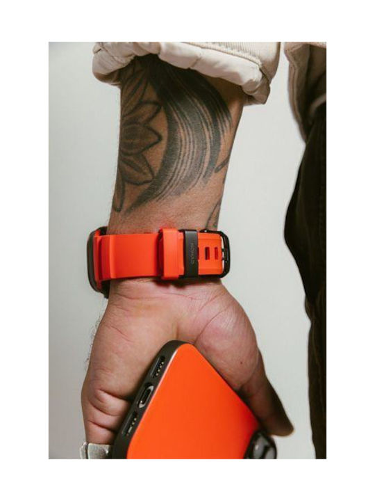 Nomad Rocky Point Sport Band Fkm Rubber Strap Αδιαβροχο Apple Watch Series 4 5 6 Se 8 9 & Ultra 1/2 Apple Series 10 46mm 42 44 45 46 49mm Magma Πορτοκαλι Μαυρο Nm014865858 - Image 11