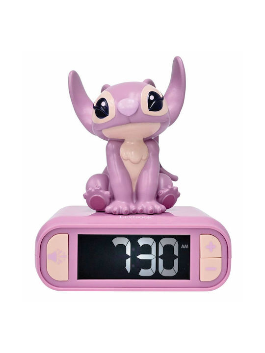 Επιτραπέζιο Ρολόι Disney Stitch Angel 3D με Φωτάκι Νυκτός RL800D1