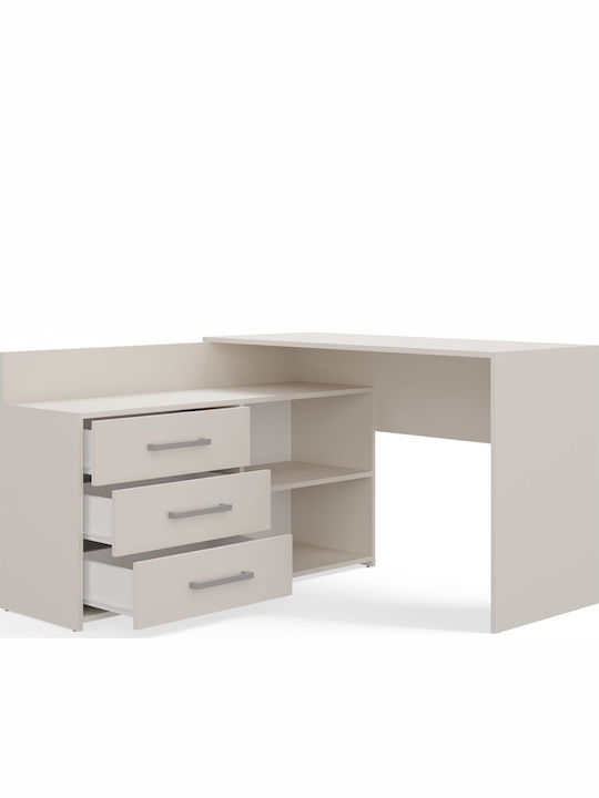 Γωνιακό Γραφείο Dany Ξύλινο Cashmere Beige 120x120x76εκ. - Image 4