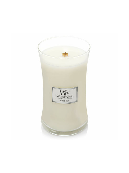 WoodWick Αρωματικό Κερί σε Βάζο με Άρωμα White Teak Λευκό 609.5gr - Image 3