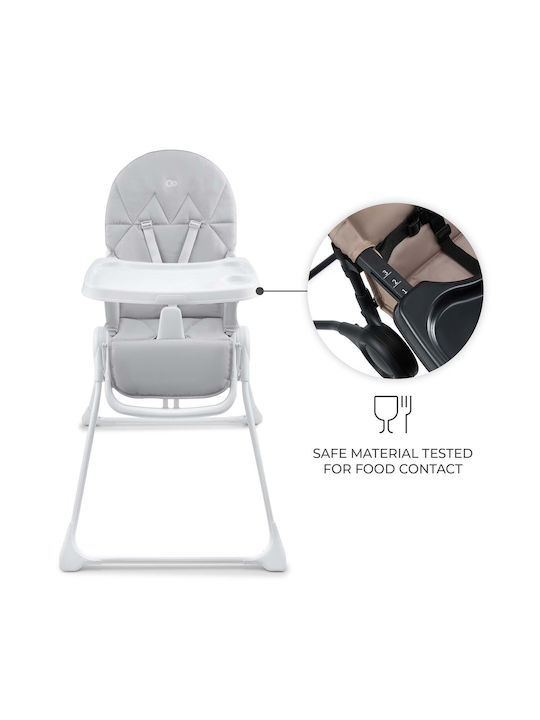 Kinderkraft Binci Αναδιπλούμενο Καρεκλάκι Φαγητού Γκρι - Image 5