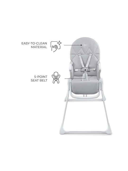 Kinderkraft Binci Αναδιπλούμενο Καρεκλάκι Φαγητού Γκρι - Image 6