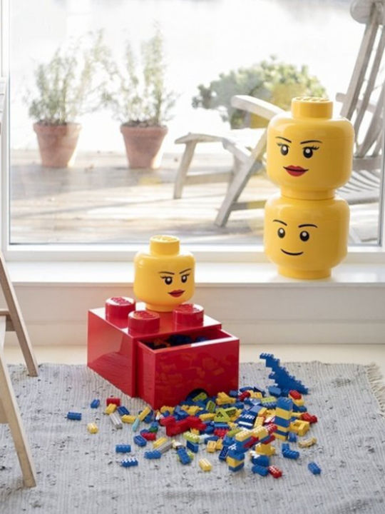 LEGO Παιδικό Κουτί Αποθήκευσης από Πλαστικό Head Κίτρινο 24x24x27cm 5005528 40321724 - Image 4