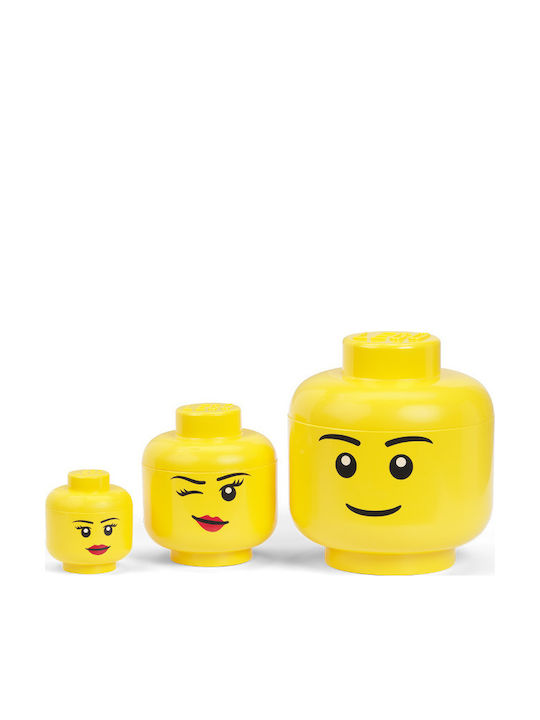 LEGO Παιδικό Κουτί Αποθήκευσης από Πλαστικό Head Κίτρινο 24x24x27cm 5005528 40321724 - Image 6