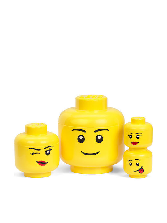 LEGO Παιδικό Κουτί Αποθήκευσης από Πλαστικό Head Κίτρινο 24x24x27cm 5005528 40321724 - Image 8