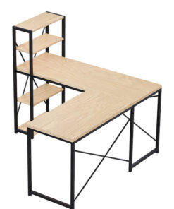 Γωνιακό Επαγγελματικό Γραφείο Leader Ξύλινο Oak 145x50x75εκ.