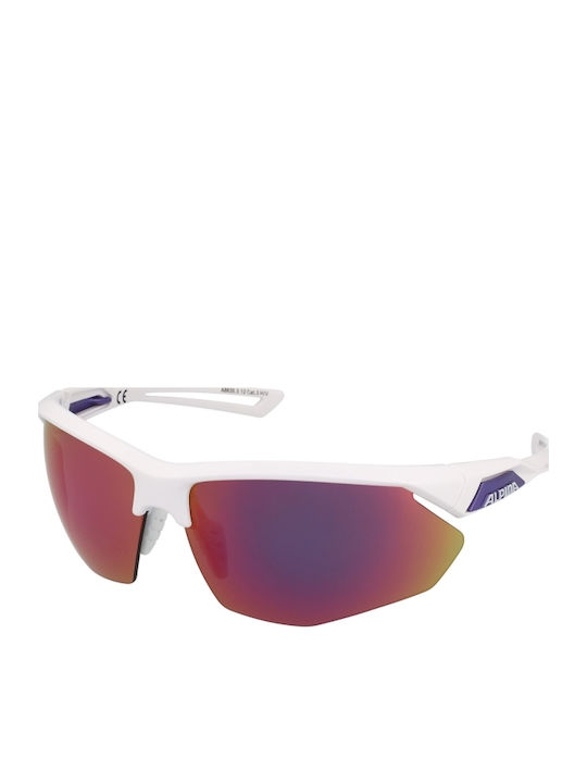 Alpina Hr Unisex Γυαλιά Ηλίου με Λευκό Κοκκάλινο Σκελετό και Μωβ Φακό