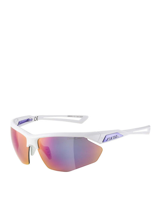 Alpina Hr Unisex Γυαλιά Ηλίου με Λευκό Κοκκάλινο Σκελετό και Μωβ Φακό - Image 2