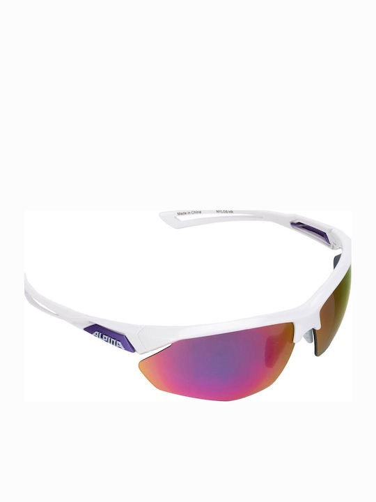 Alpina Hr Unisex Γυαλιά Ηλίου με Λευκό Κοκκάλινο Σκελετό και Μωβ Φακό - Image 6