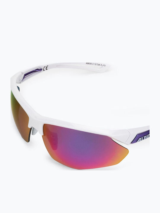 Alpina Hr Unisex Γυαλιά Ηλίου με Λευκό Κοκκάλινο Σκελετό και Μωβ Φακό - Image 7