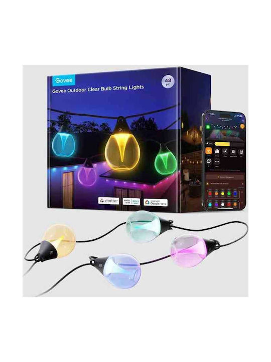 Govee Στεγανή Smart Γιρλάντα Φωτισμού LED IP67 15m RGB H7025CB1 - Image 2