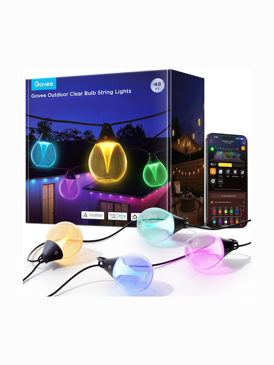 Govee Στεγανή Smart Γιρλάντα Φωτισμού LED IP67 15m RGB H7025CB1 - Image 3
