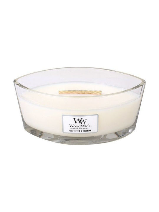 WoodWick Αρωματικό Κερί σε Βάζο με Άρωμα White Tea & Jasmine Λευκό 453gr - Image 3