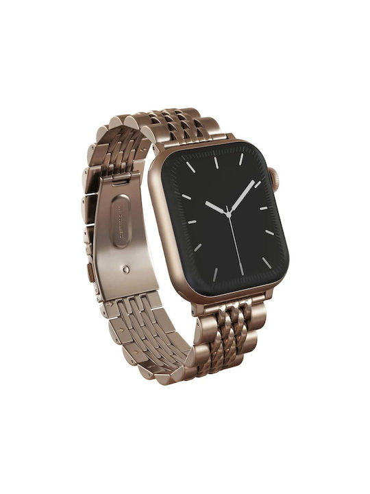 Burga Λουράκι Ανοξείδωτο Ατσάλι Ροζ Χρυσό (Apple Watch 4/5/6/7/8/9/10/11, SE (1/2/3))