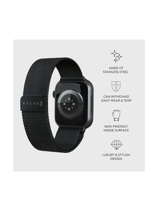 Burga Λουράκι Ανοξείδωτο Ατσάλι Μαύρο (Apple Watch 4/5/6/7/8/9/10/11, SE, Ultra) Metal_WTCH_Black_42-44mm - Image 2