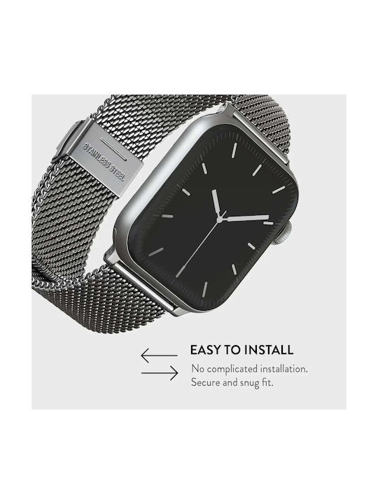 Burga Λουράκι Ανοξείδωτο Ατσάλι Ασημί (Apple Watch 4/5/6/7/8/9/10/11 - SE (1/2/3)) - Image 4