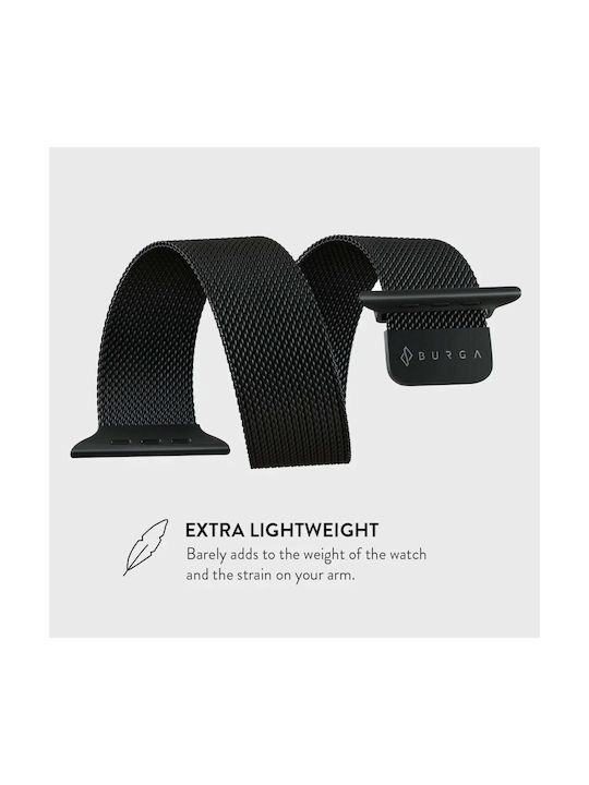 Burga Λουράκι Ανοξείδωτο Ατσάλι Μαύρο (Apple Watch 4/5/6/7/8/9/10/11, SE, Ultra) Metal_WTCH_Black_42-44mm - Image 4