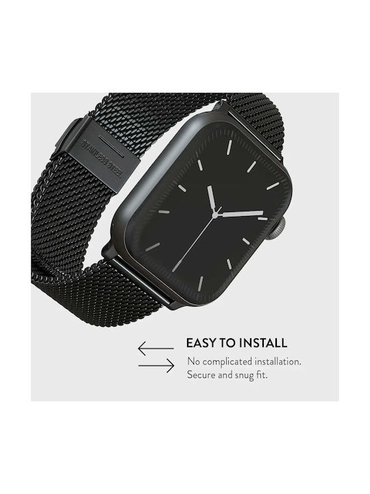 Burga Λουράκι Ανοξείδωτο Ατσάλι Μαύρο (Apple Watch 4/5/6/7/8/9/10/11 - SE (1/2/3)) - Image 4