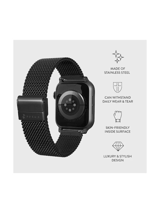 Burga Λουράκι Ανοξείδωτο Ατσάλι Μαύρο (Apple Watch 4/5/6/7/8/9/10/11, SE, Ultra) - Image 2