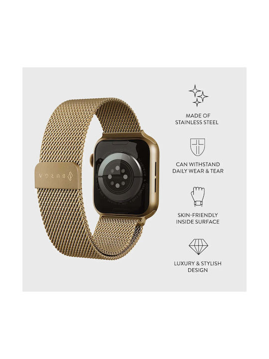 Burga Λουράκι Ανοξείδωτο Ατσάλι Χρυσό (Apple Watch 4/5/6/7/8/9/10/11, SE, Ultra) - Image 2