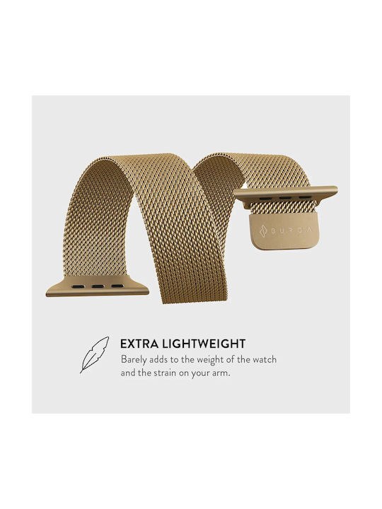 Burga Λουράκι Ανοξείδωτο Ατσάλι Χρυσό (Apple Watch 4/5/6/7/8/9/10/11 - SE (1/2/3)) Metal_WTCH_Gold_38-40mm - Image 4