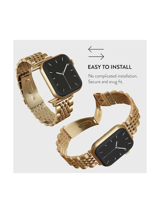 Burga Λουράκι Ανοξείδωτο Ατσάλι Χρυσό (Apple Watch 4/5/6/7/8/9/10/11, SE, Ultra) - Image 4