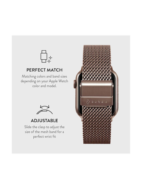 Burga Λουράκι Ανοξείδωτο Ατσάλι Ροζ Χρυσό (Apple Watch 4/5/6/7/8/9/10/11, SE, Ultra) - Image 3