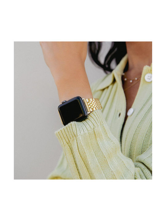 Burga Λουράκι Ανοξείδωτο Ατσάλι Χρυσό (Apple Watch 4/5/6/7/8/9/10/11, SE (1/2/3)) - Image 5