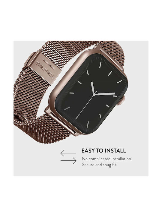 Burga Λουράκι Ανοξείδωτο Ατσάλι Ροζ Χρυσό (Apple Watch 4/5/6/7/8/9/10/11, SE, Ultra) - Image 4