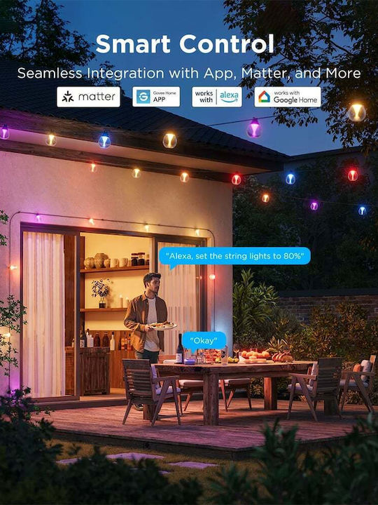 Govee Στεγανή Smart Γιρλάντα Φωτισμού LED IP67 15m RGB H7025CB1 - Image 12