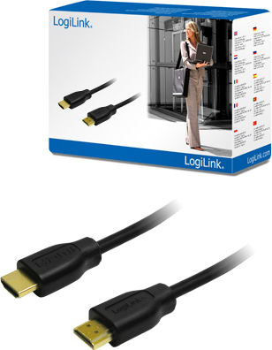 LogiLink CH0038 HDMI 1.4 Cable HDMI male - HDMI male 3m Μαύρο CH0038 - Image 2