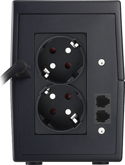 Powerwalker VI 650 SHL Schuko FR UPS Line-Interactive 650VA 360W με 2 Schuko Πρίζες - Image 2