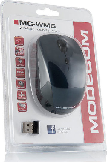 Modecom MC-WM6 Ασύρματο Ποντίκι Μαύρο - Image 2