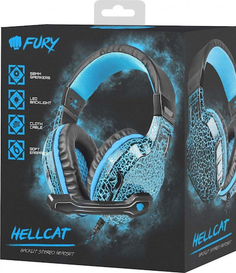 Fury Hellcat Over Ear Gaming Headset με σύνδεση 3.5mm / USB Μπλε - Image 4